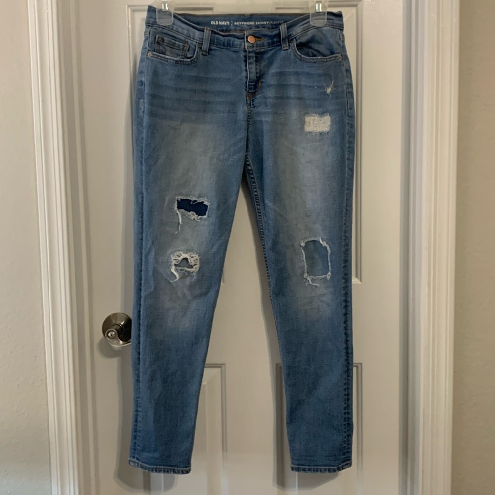Old Navy Boyfriend Skinny Distressed Jeans Size 6 Regular